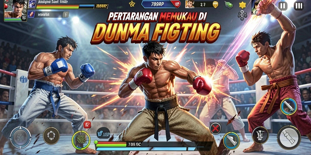 Tampilan gameplay 789RP menunjukkan karakter bertarung dalam duel seru.