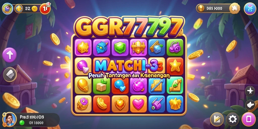 Screenshot gameplay GGR7777 yang menampilkan momen seru mencocokkan permata.