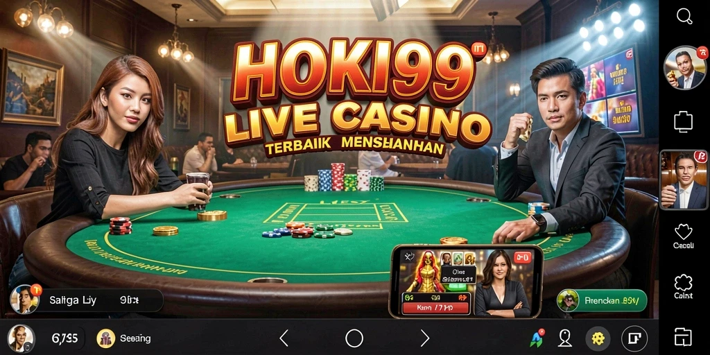 Tampilan menarik dari gameplay Live Casino di HOKI99.