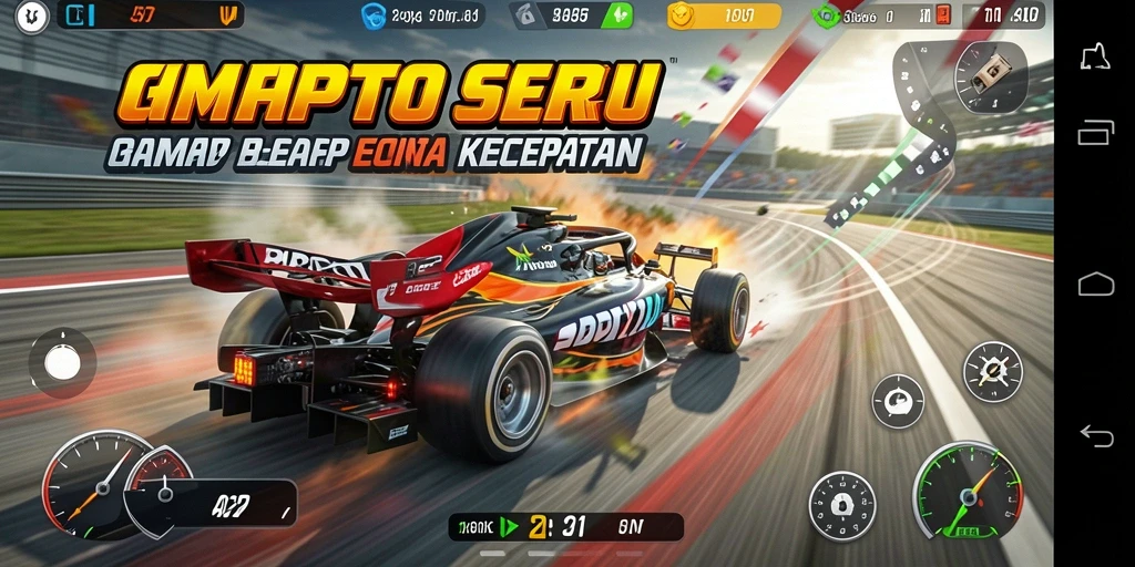 Tampilan gameplay HPTOTO yang seru dan penuh aksi balapan.