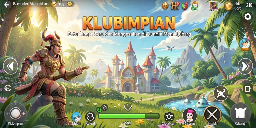 Tampilan gameplay KLUBIMPIAN yang menampilkan petualangan seru.