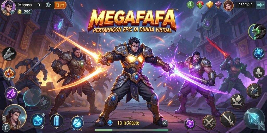 Tampilan gameplay MEGAFAFA yang mendebarkan dan penuh aksi pertarungan.