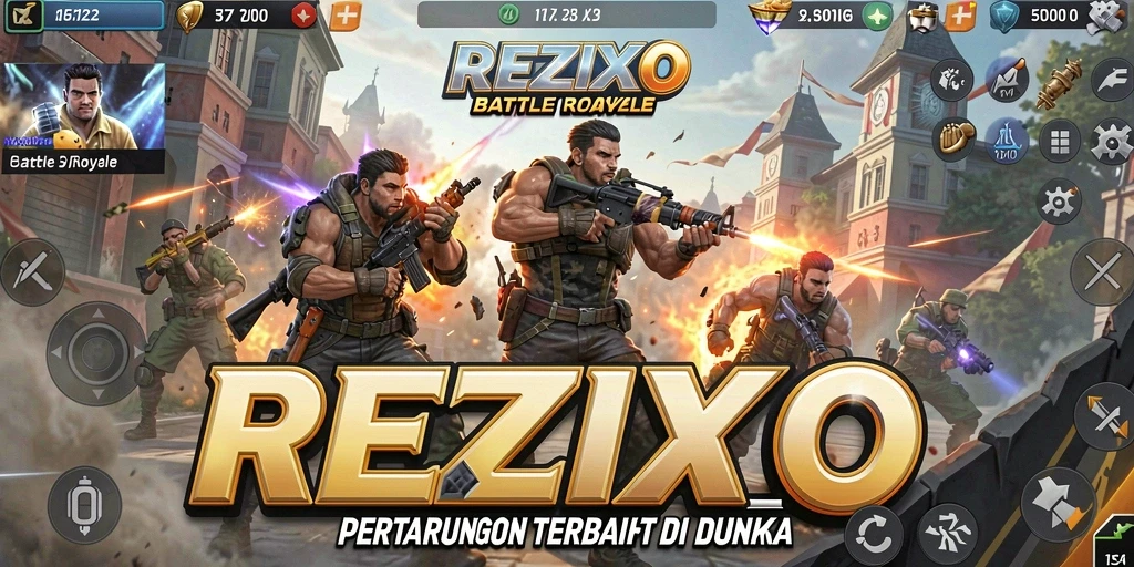 Tangkapan layar dari gameplay seru REZIXO dalam Battle Royale.