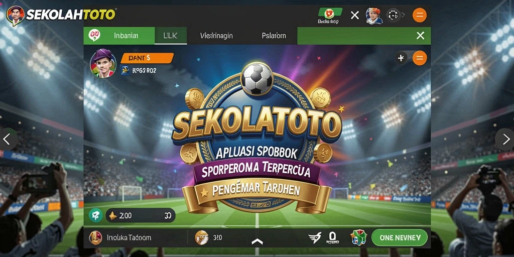 Tampilan screenshot utama SEKOLAHTOTO yang menunjukkan fitur taruhan olahraga.