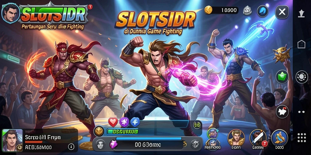 Gameplay SLOTSIDR menunjukkan pertarungan seru antar karakter.
