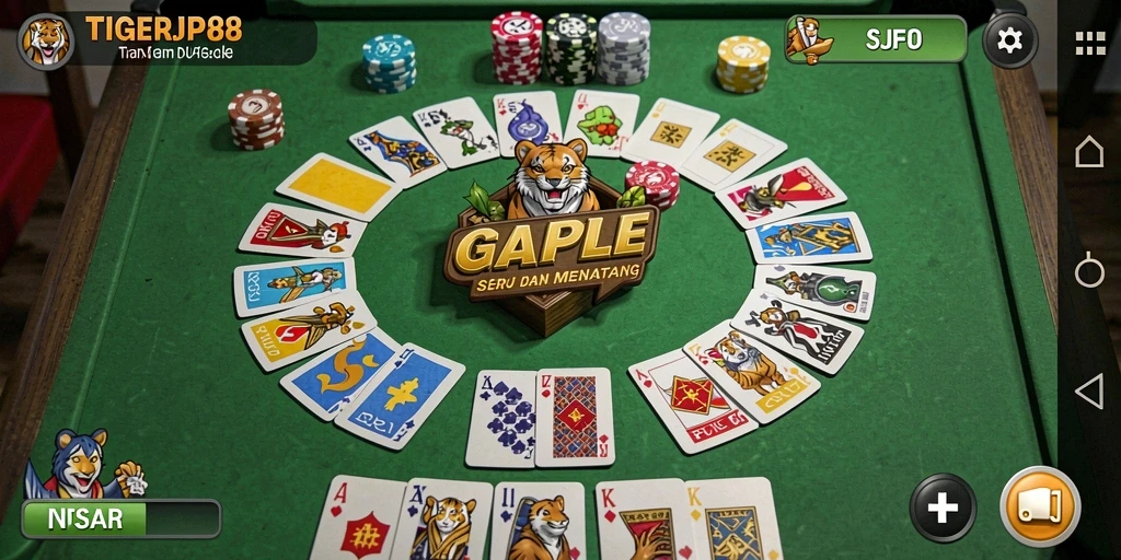 Tampilan gameplay seru dan menantang dari TIGERJP88 Gaple.