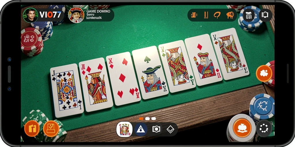 Screenshot VIO77 menampilkan permainan domino yang seru.